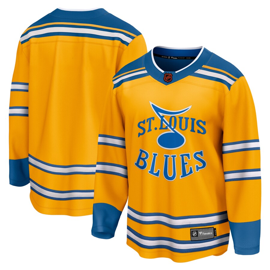 Men's St. Louis Blues Fanatics Branded Yellow Special Edition 2.0 Breakaway Blank Jersey - ujerseystore