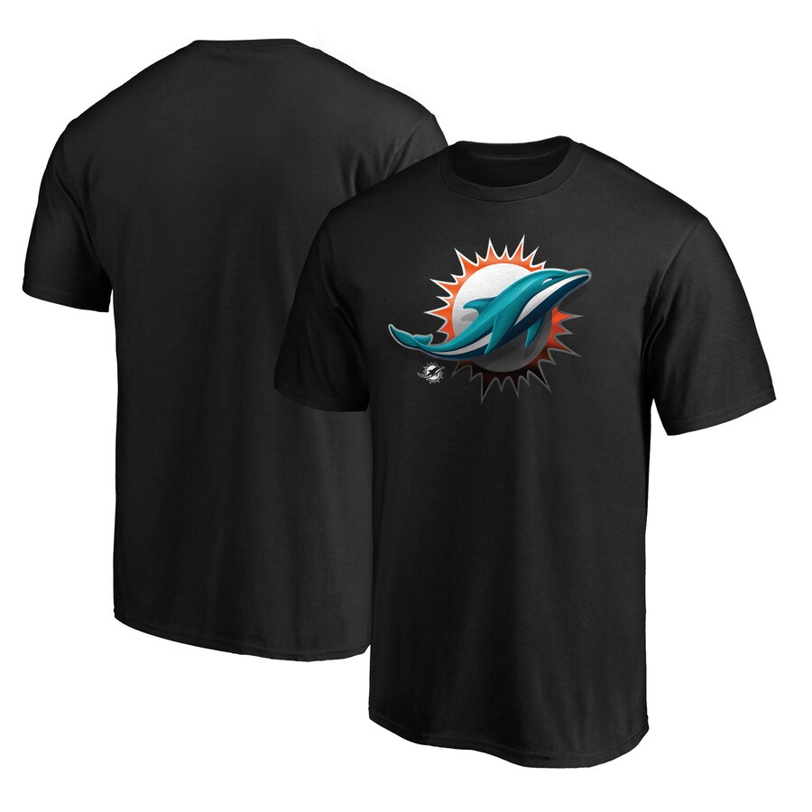 Men's Miami Dolphins  Black Midnight Mascot T-Shirt - ujerseystore