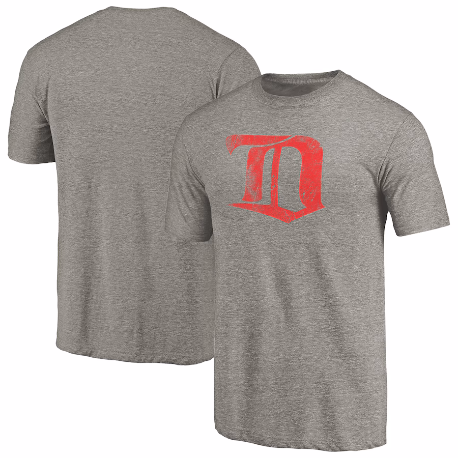 Men's Detroit Red Wings Ash Throwback Logo 1926-1927 Tri-Blend T-Shirt - ujerseystore