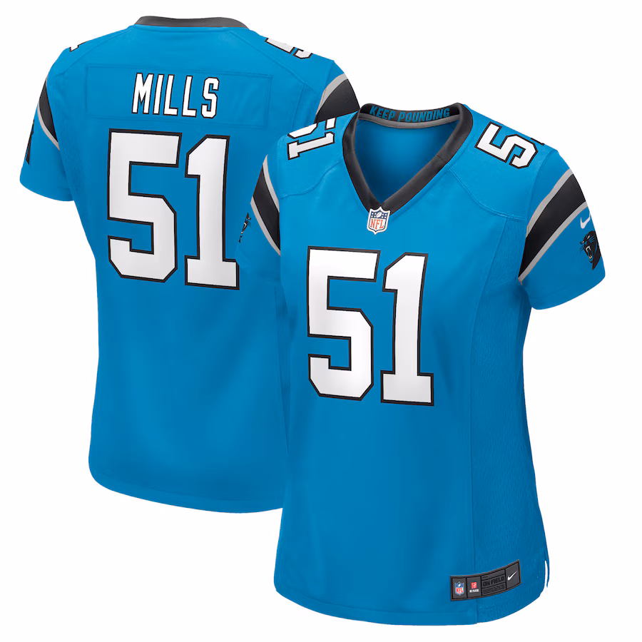 Women's Carolina Panthers Sam Mills Nike Blue Retired Player Jersey - ujerseystore