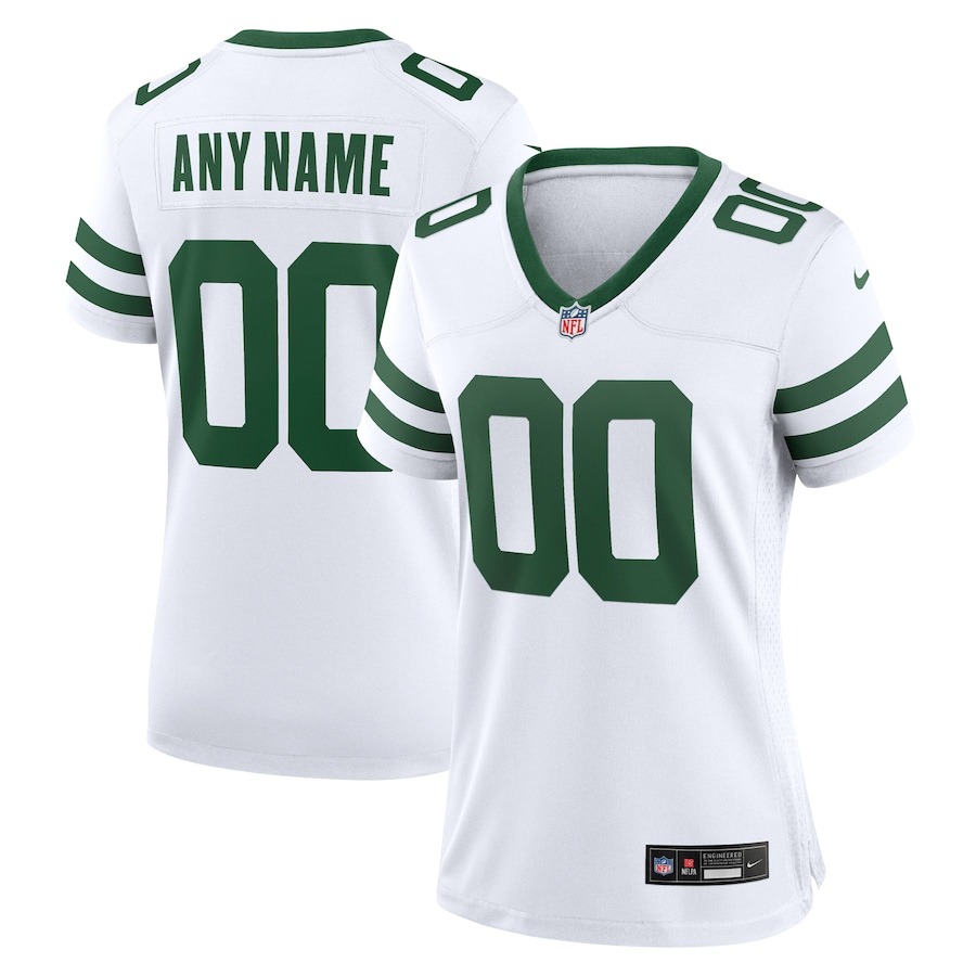 Women's New York Jets  Nike Legacy White Custom Game Jersey - ujerseystore