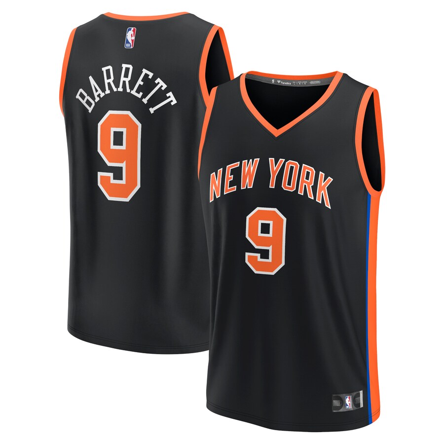 Men's New York Knicks RJ Barrett Fanatics Black Fastbreak Jersey - City Edition - ujerseystore