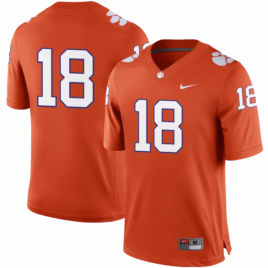 #18 Clemson Tigers Nike Football Game Jersey - Orange - ujerseystore