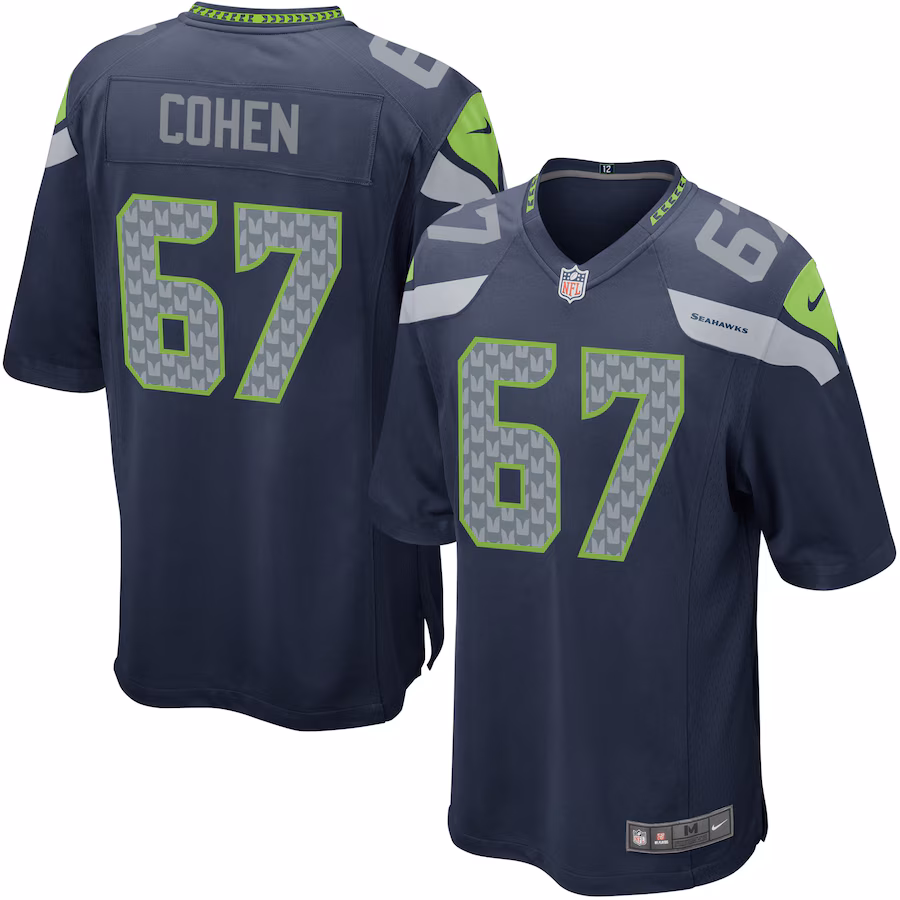 Nike Youth Seattle Seahawks Landon Cohen Team Color Game Jersey - ujerseystore