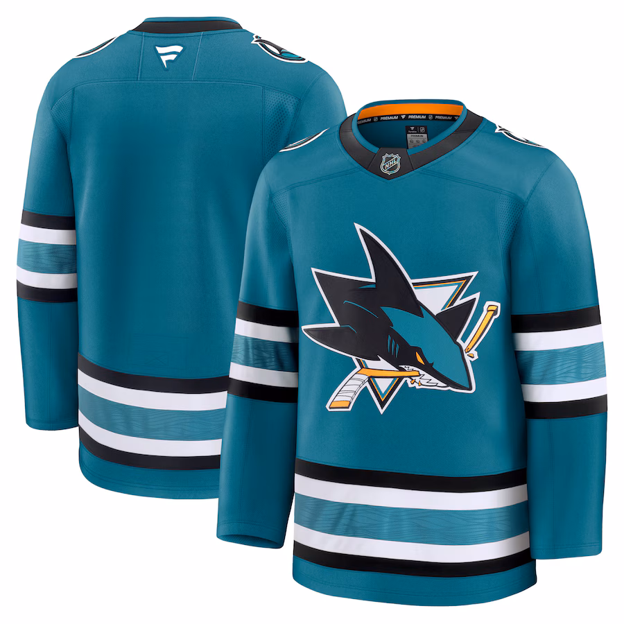 Men's San Jose Sharks Fanatics Teal Home Premium Jersey - ujerseystore