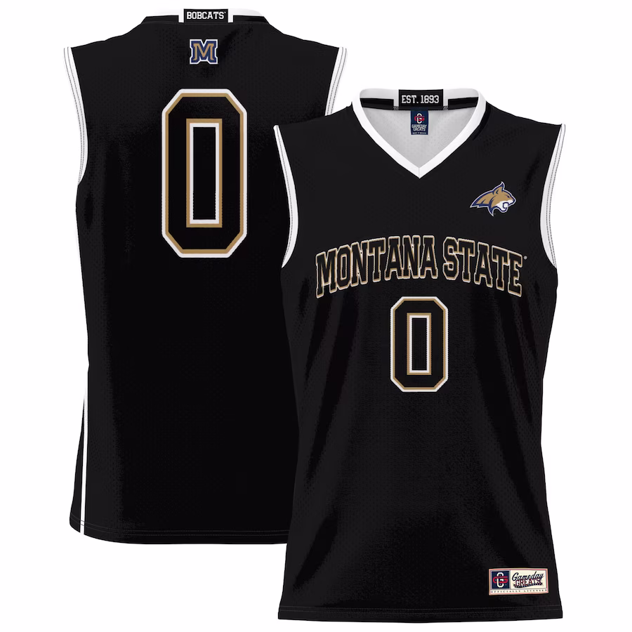 #0 Montana State Bobcats GameDay Greats Unisex Lightweight Basketball Jersey - Black - ujerseystore