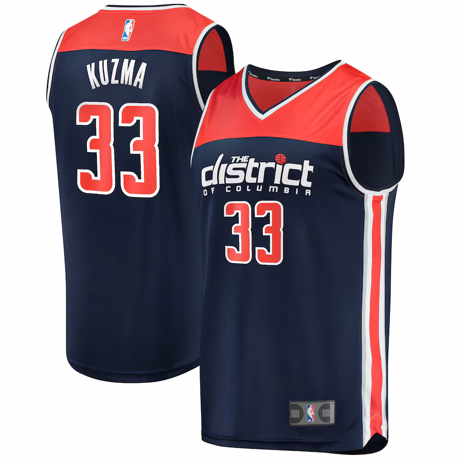 Men's Washington Wizards Kyle Kuzma Fanatics Navy Fast Break Replica Player Jersey - Statement Edition - ujerseystore