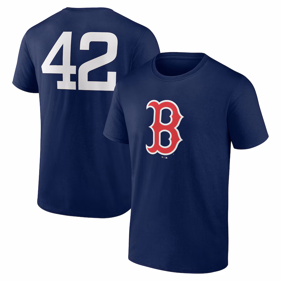 Men's Boston Red Sox Navy Jackie Robinson Day Name & Number T-Shirt - ujerseystore