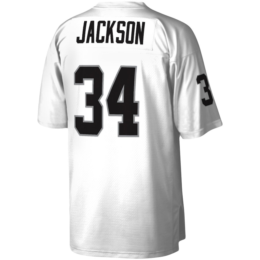 Men's Las Vegas Raiders Bo Jackson Mitchell & Ness White Legacy Replica Jersey - ujerseystore