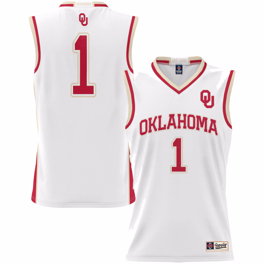 Unisex GameDay Greats #1 White Oklahoma Sooners Lightweight Basketball Jersey - ujerseystore