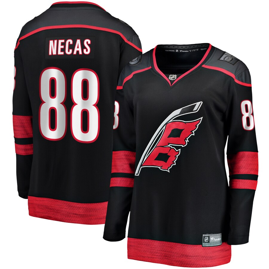 Women's Carolina Hurricanes Martin Necas Fanatics Branded Black Home Breakaway Player Jersey - ujerseystore