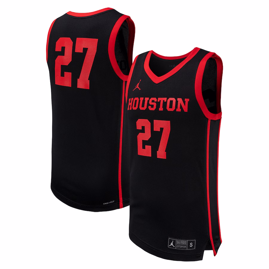 #27 Houston Cougars Jordan Brand Replica Basketball Jersey - Black - ujerseystore