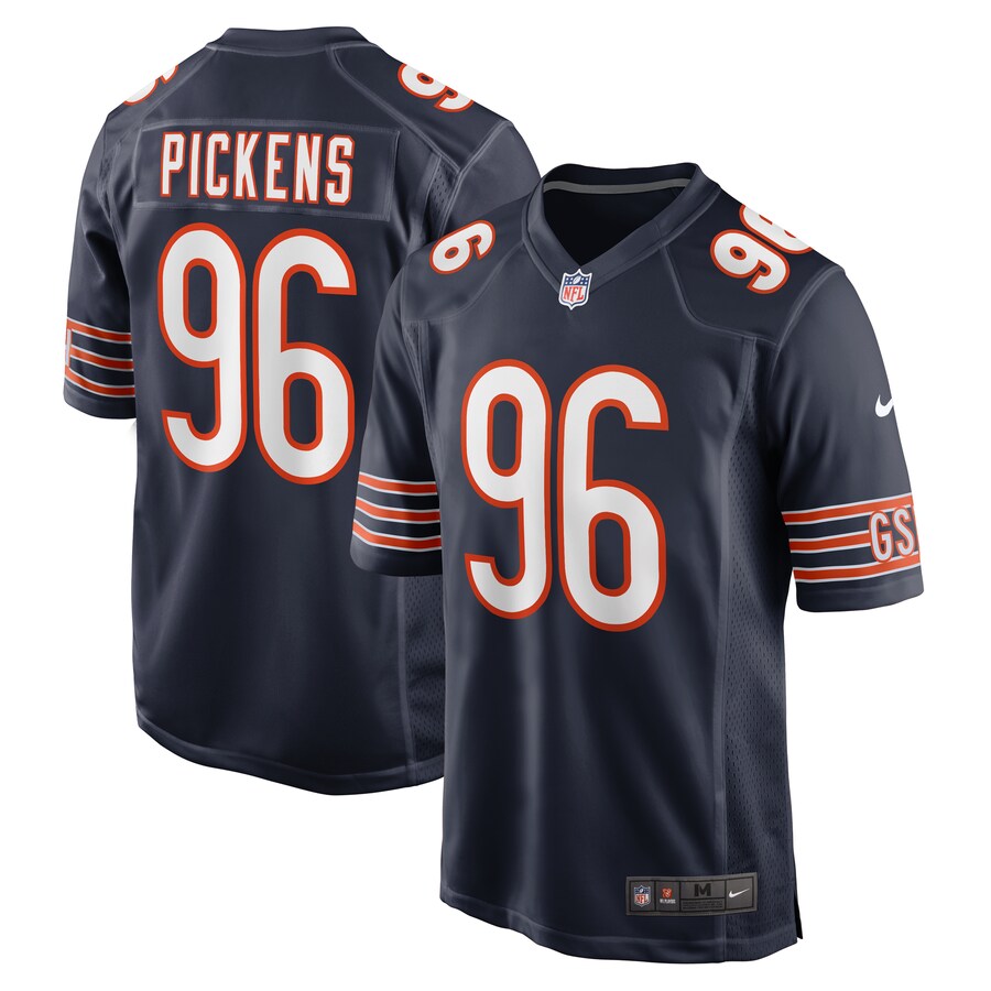 Men's Chicago Bears Zacch Pickens Nike Navy Team Game Jersey - ujerseystore