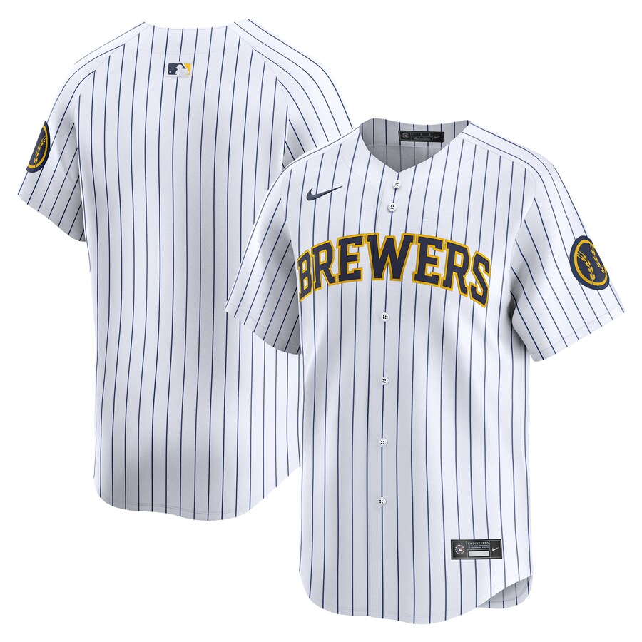 Men's Milwaukee Brewers  Nike White  Alternate Limited Jersey - ujerseystore