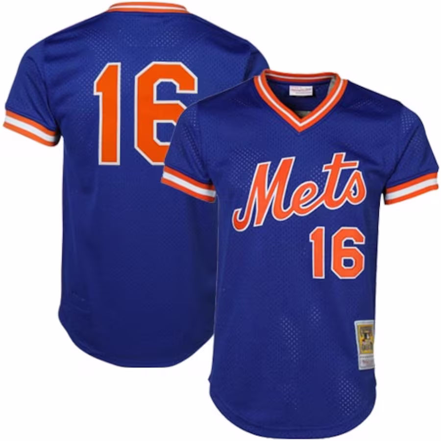 Men's New York Mets Dwight Gooden Mitchell & Ness Royal Cooperstown Mesh Batting Practice Jersey - ujerseystore
