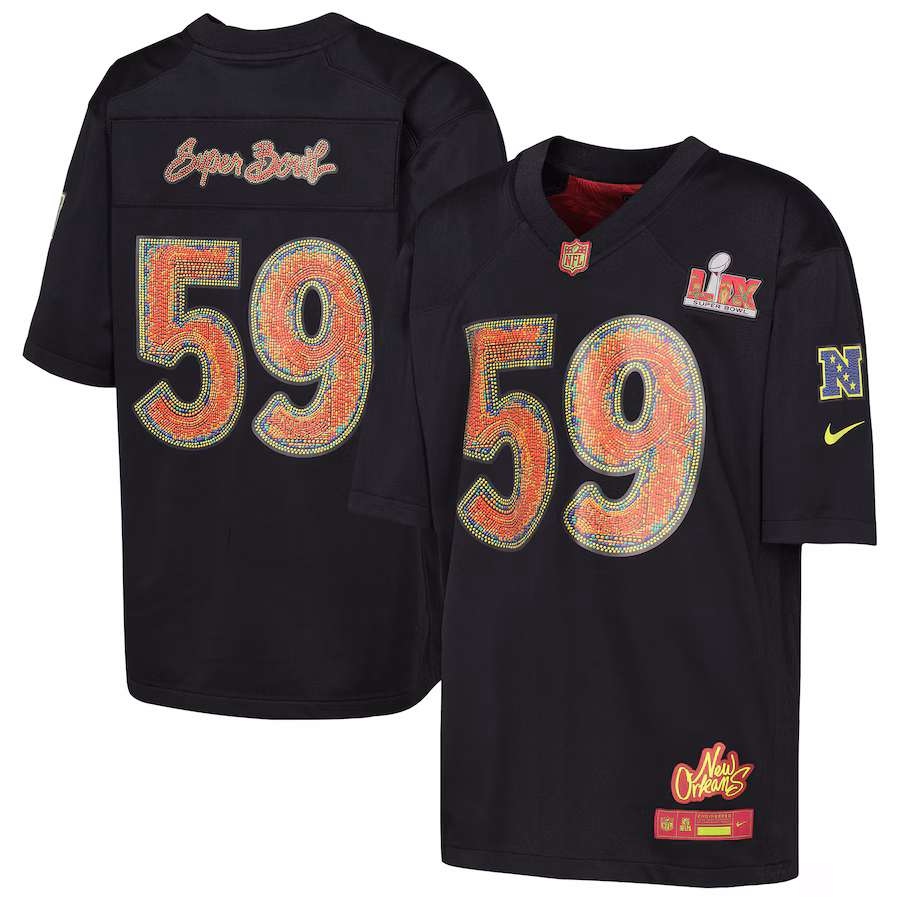 Youth Nike Black Super Bowl LIX Game Jersey - ujerseystore