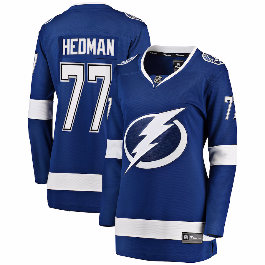 Women's Tampa Bay Lightning Victor Hedman Fanatics Blue Breakaway Player Jersey - ujerseystore