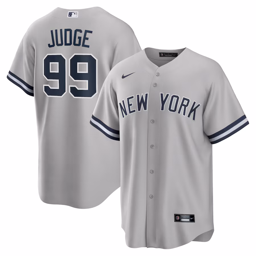 Men's New York Yankees Aaron Judge Nike Gray Big & Tall Road Replica Player Jersey - ujerseystore