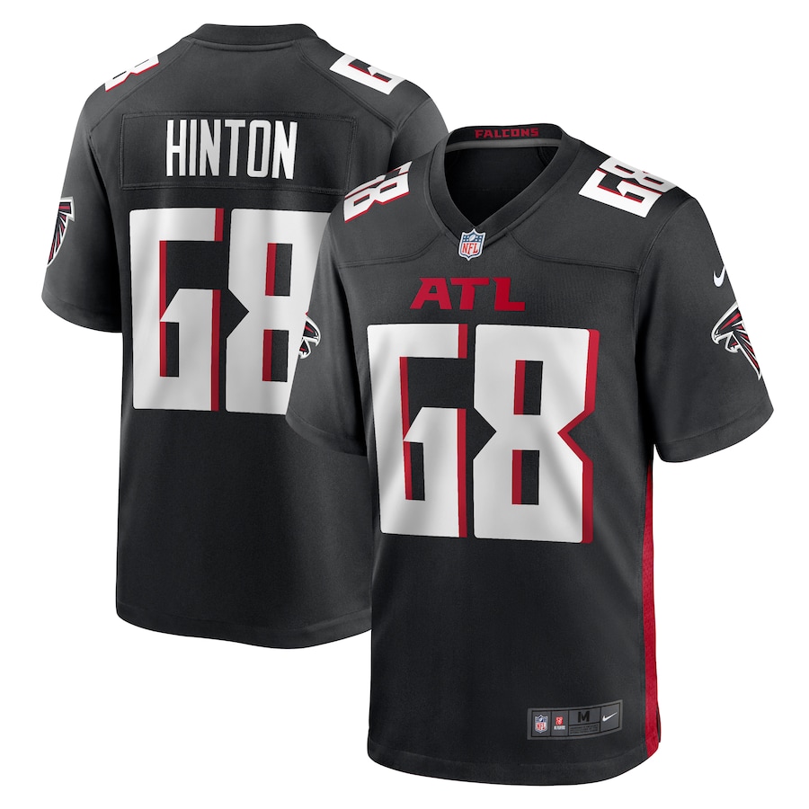 Men's Atlanta Falcons Kyle Hinton Nike  Black Team Game Jersey - ujerseystore