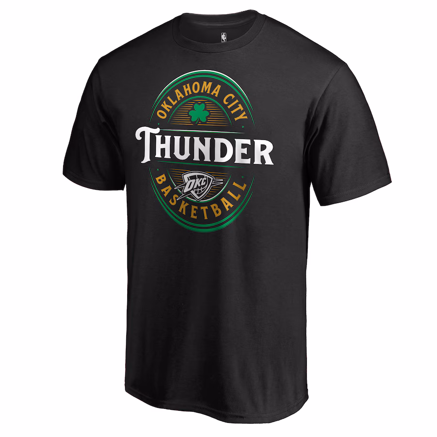 Men's Oklahoma City Thunder Black Forever Lucky T-Shirt - ujerseystore