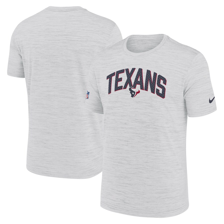 Men's Houston Texans Nike White Sideline Velocity Athletic Stack Performance T-Shirt - ujerseystore