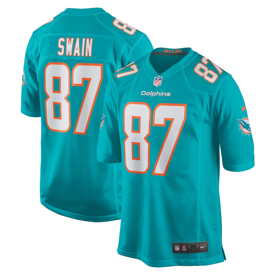 Men's Miami Dolphins Freddie Swain Nike  Aqua  Game Jersey - ujerseystore