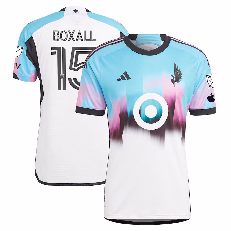 Men's Minnesota United FC Michael Boxall adidas White 2023 The Northern Lights Kit Authentic Jersey - ujerseystore