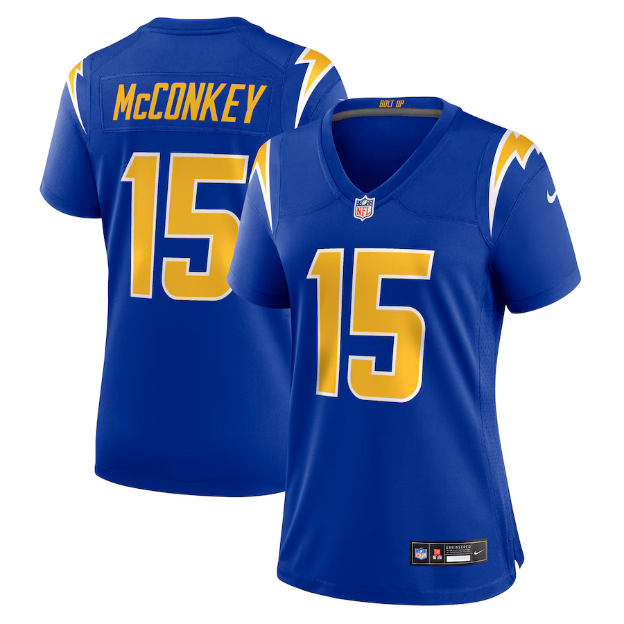 Women's Los Angeles Chargers Ladd McConkey Nike  Royal Alternate Game Jersey - ujerseystore