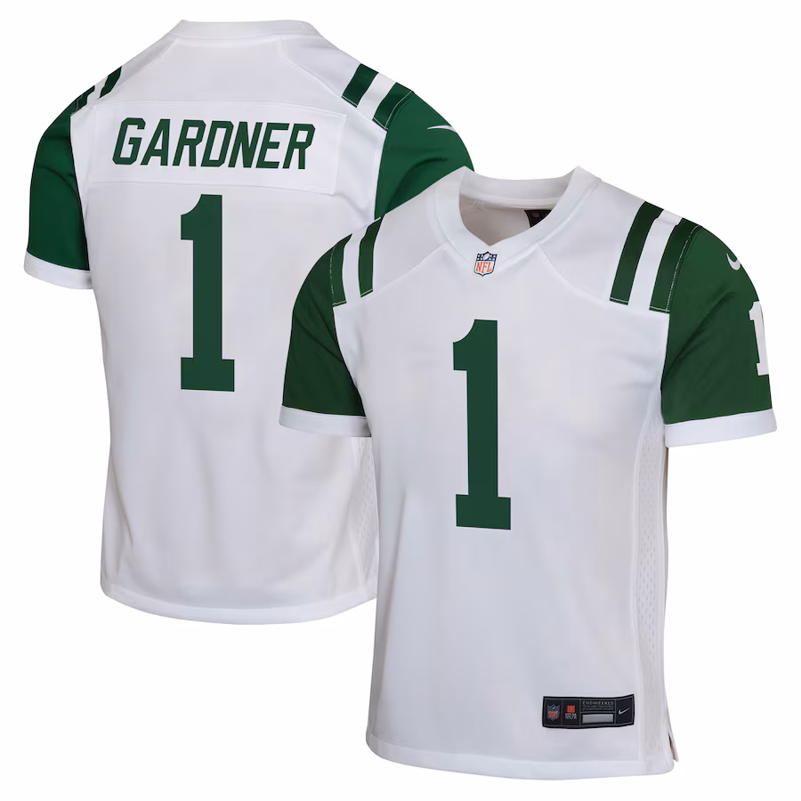 Youth New York Jets Ahmad Sauce Gardner Nike White Classic Alternate Game Jersey - ujerseystore