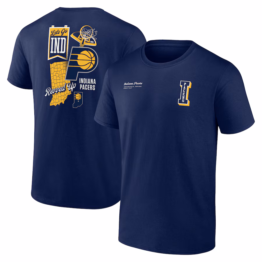 Men's Indiana Pacers Navy Split Zone T-Shirt - ujerseystore