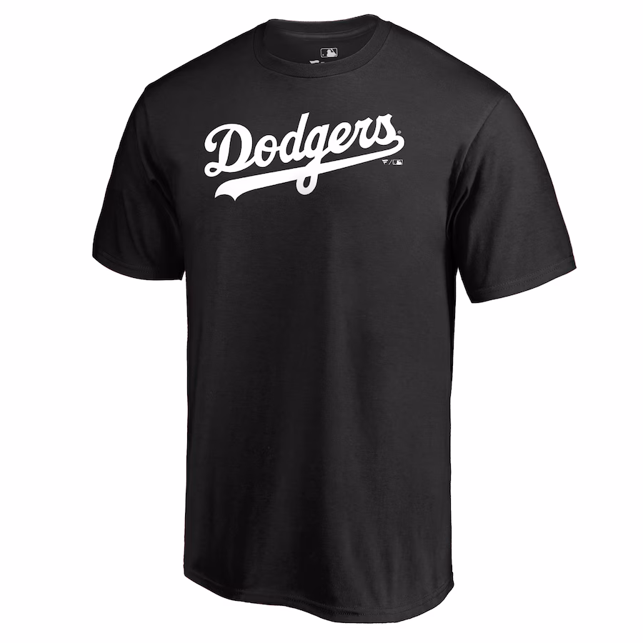 Men's Los Angeles Dodgers Black Team Wordmark T-Shirt - ujerseystore