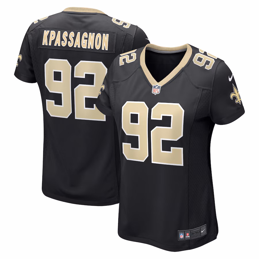Women's New Orleans Saints Tanoh Kpassagnon Nike Black Game Player Jersey - ujerseystore