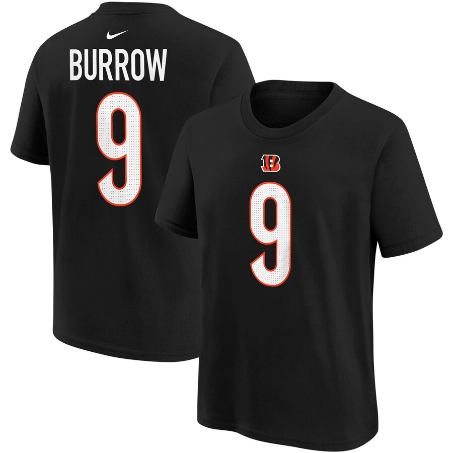 Youth Cincinnati Bengals Joe Burrow Nike Black Player Name & Number T-Shirt - ujerseystore
