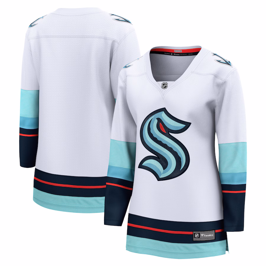 Women's Seattle Kraken Fanatics White Away Breakaway Jersey - ujerseystore