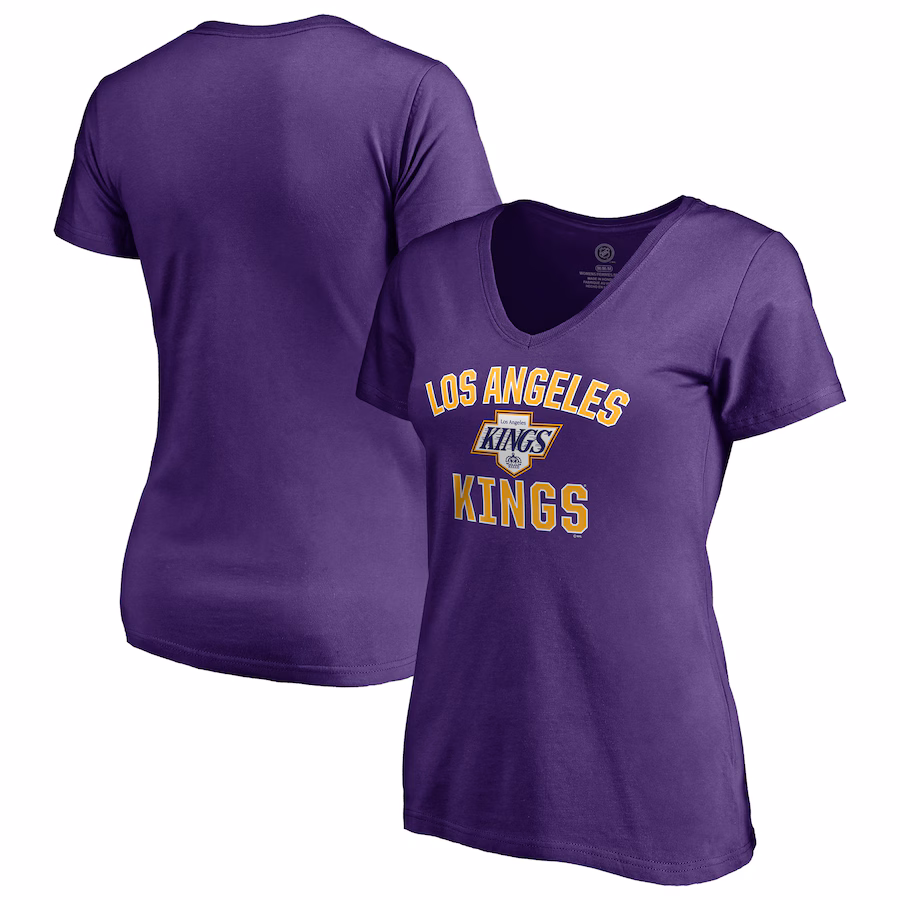 Women's Los Angeles Kings Purple Special Edition Victory Arch V-Neck T-Shirt - ujerseystore