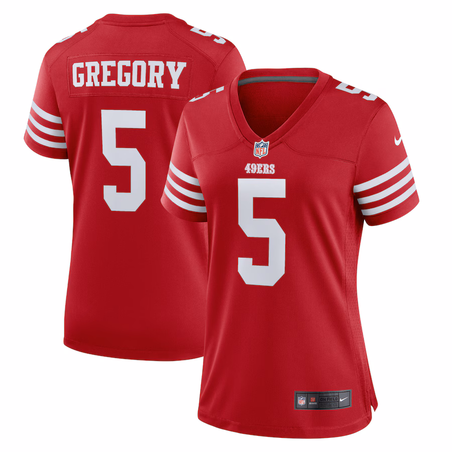 Women's San Francisco 49ers Randy Gregory Nike  Scarlet  Game Jersey - ujerseystore
