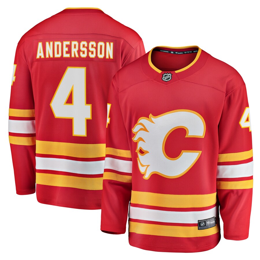 Men's Calgary Flames Rasmus Andersson Fanatics Branded Red Home Team Breakaway Player Jersey - ujerseystore