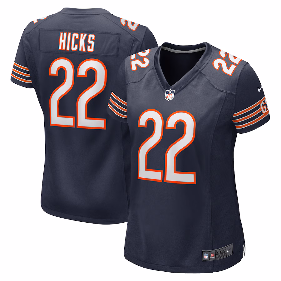 Women's Chicago Bears Elijah Hicks Nike  Navy Team Game Jersey - ujerseystore