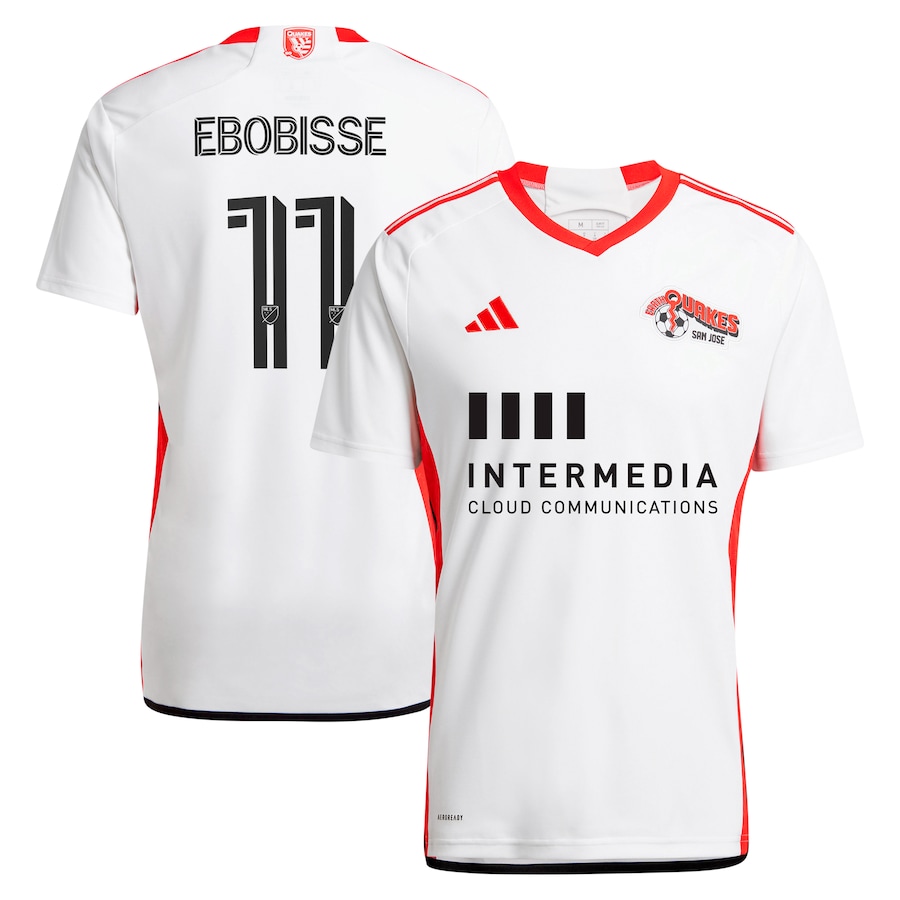Men's San Jose Earthquakes Jeremy Ebobisse adidas White 2024 The 50 Kit Replica Player Jersey - ujerseystore