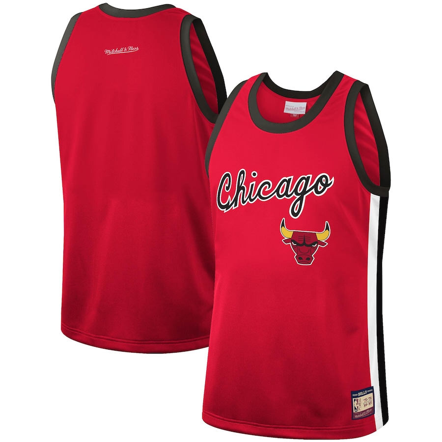 Men's Chicago Bulls Mitchell & Ness Red Hardwood Classics Team Heritage Fashion Jersey - ujerseystore