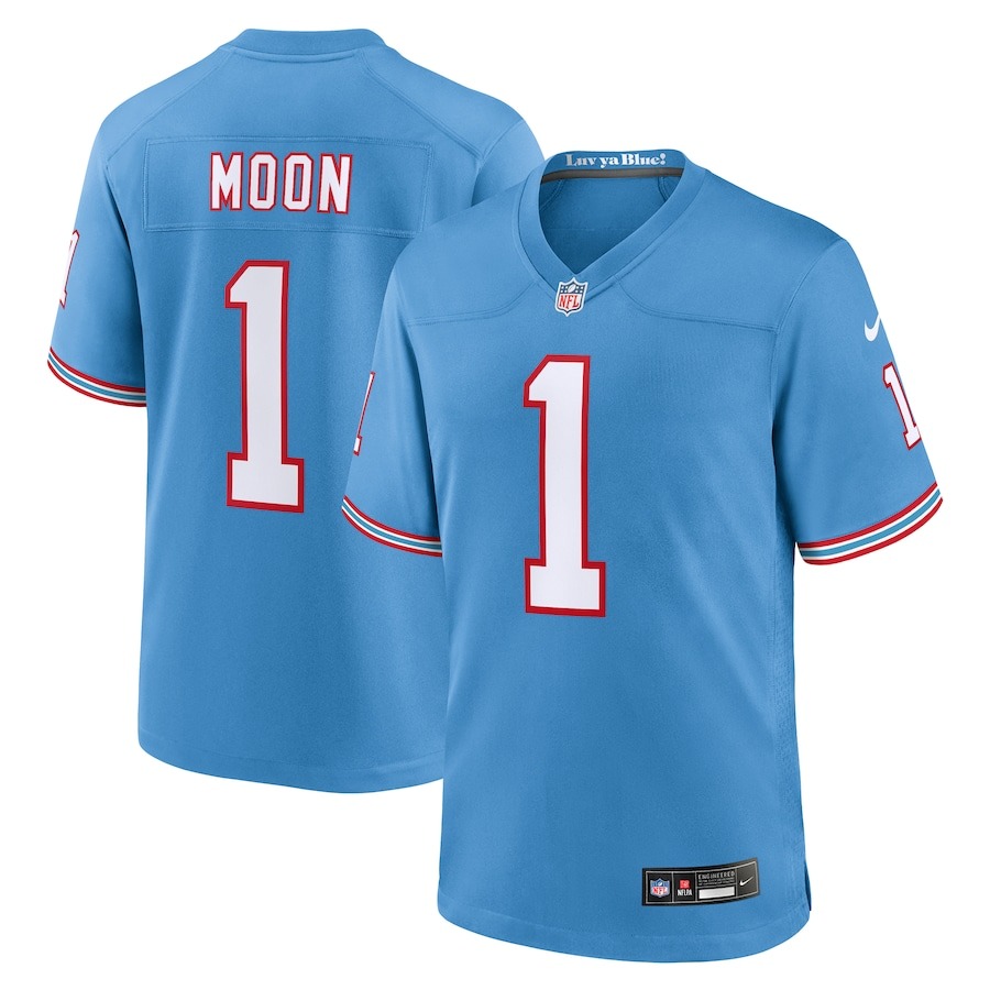 Men's Tennessee Titans Warren Moon Nike Light Blue Oilers Throwback Retired Player Game Jersey - ujerseystore