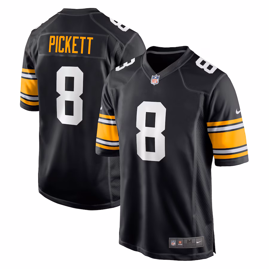 Men's Pittsburgh Steelers Kenny Pickett Nike Black Player Alternate Game Jersey - ujerseystore