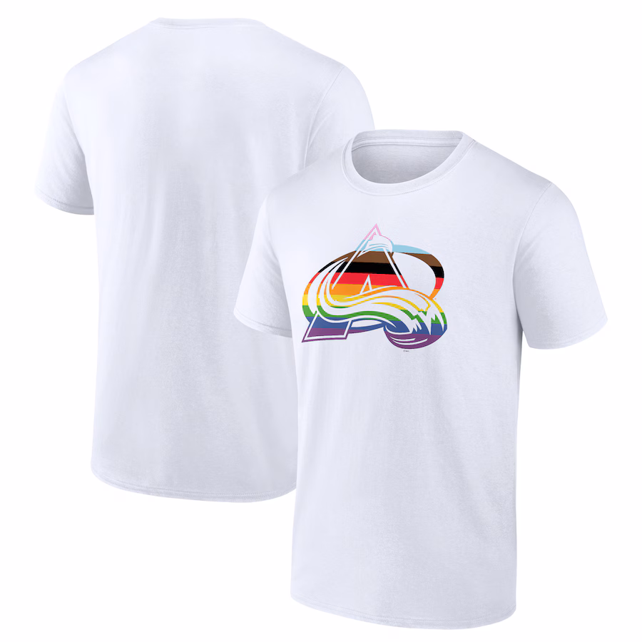 Men's Colorado Avalanche White Team Pride Logo T-Shirt - ujerseystore