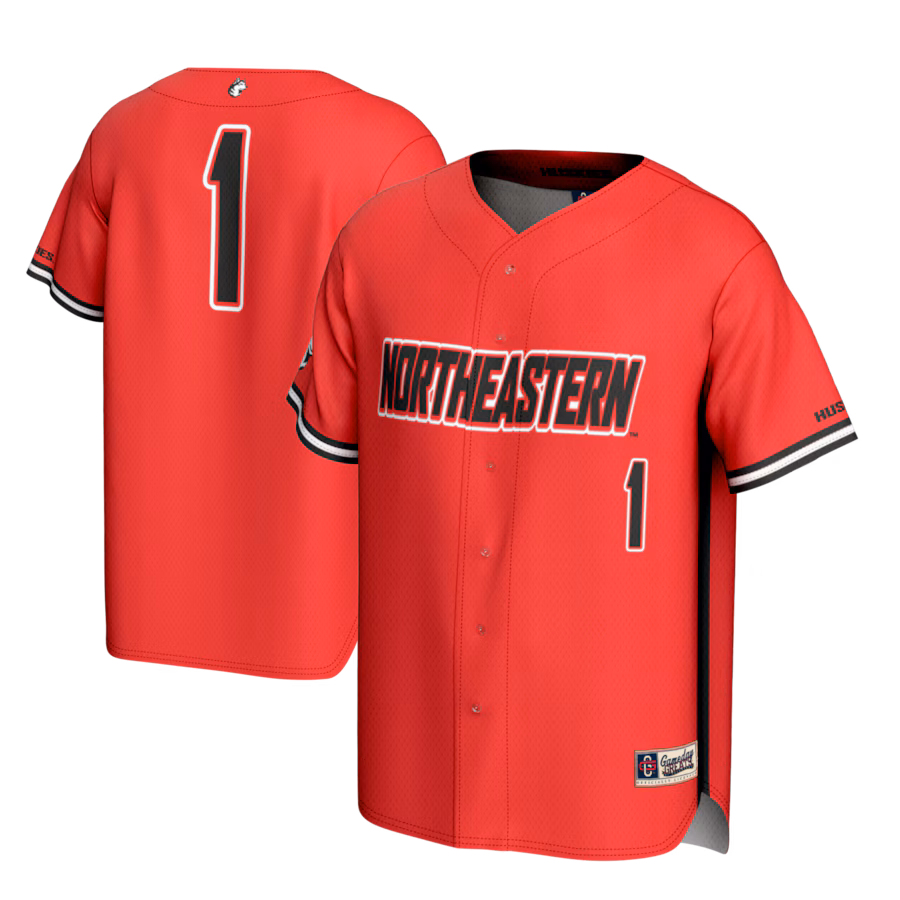 #1 Northeastern Huskies GameDay Greats Lightweight Baseball Fashion Jersey - Red - ujerseystore