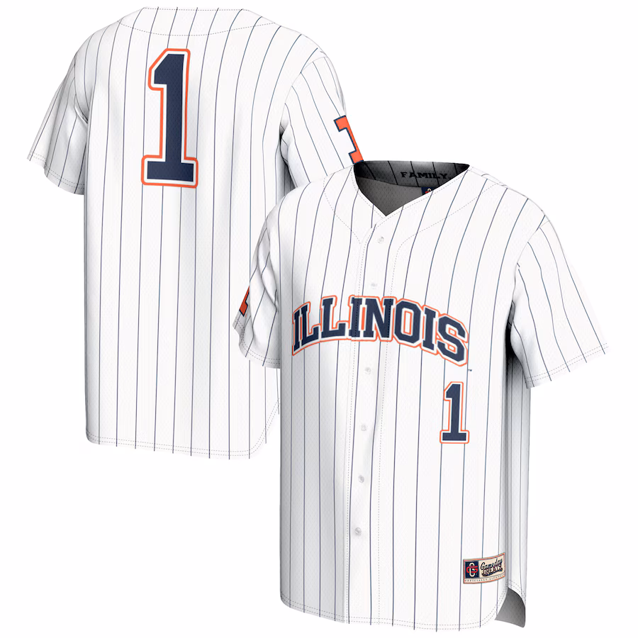 Youth GameDay Greats #1 White Illinois Fighting Illini Lightweight Baseball Jersey - ujerseystore