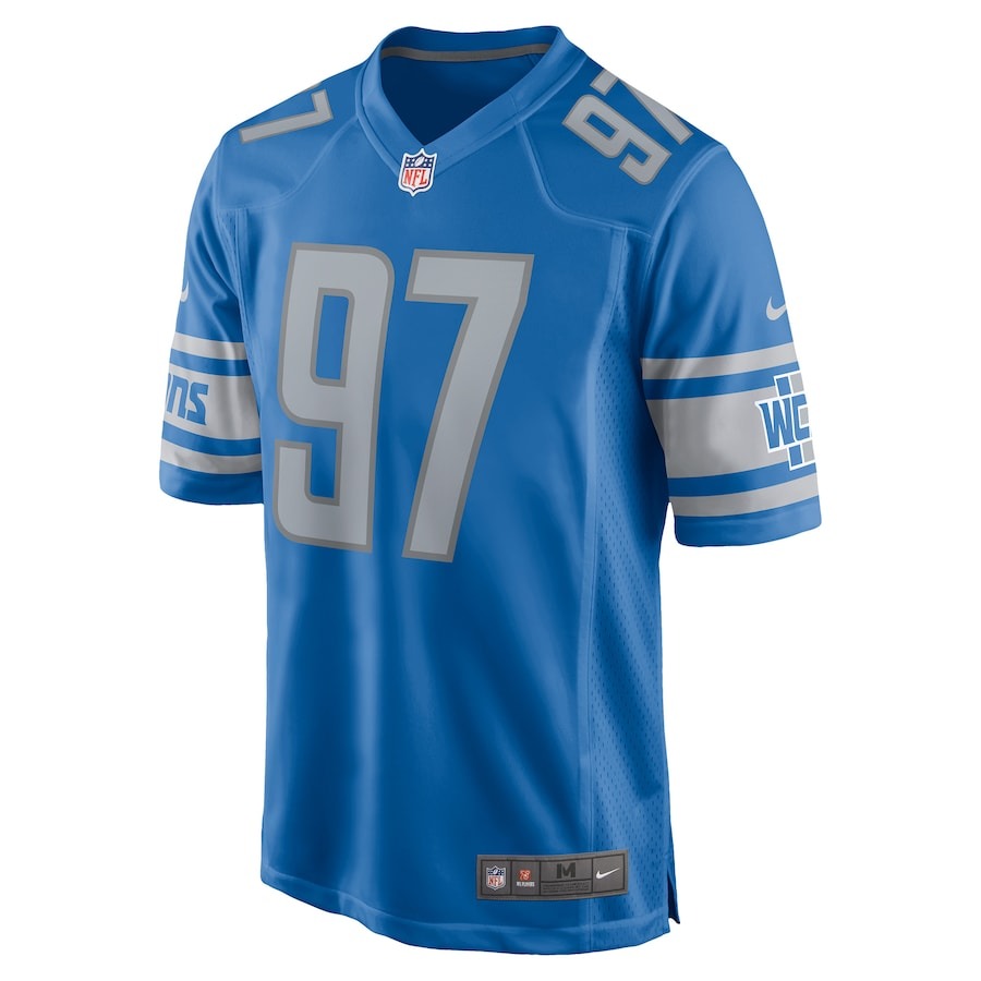 Men's Detroit Lions Aidan Hutchinson Nike Blue Player Game Jersey - ujerseystore