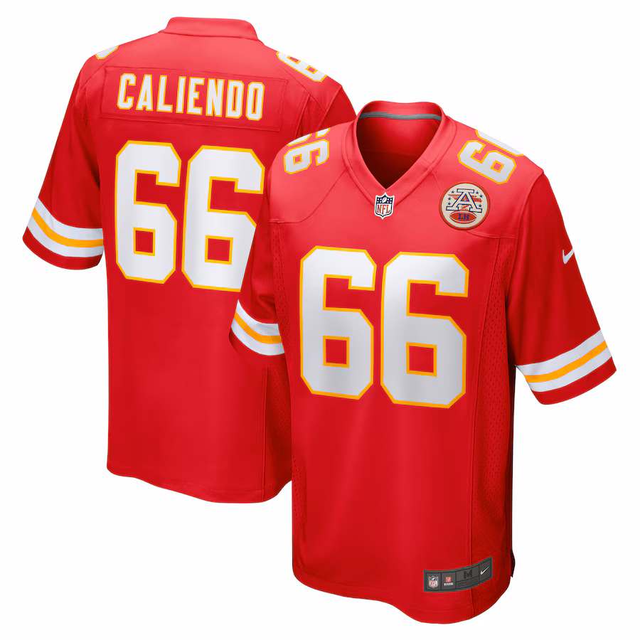 Men's Kansas City Chiefs Mike Caliendo Nike Red Game Player Jersey - ujerseystore