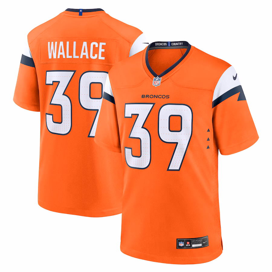 Men's Denver Broncos Levi Wallace Nike Orange Team Game Jersey - ujerseystore