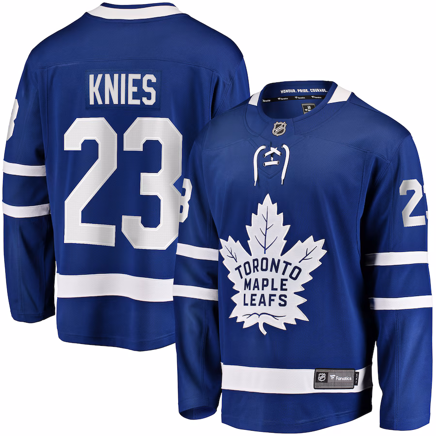 Men's Toronto Maple Leafs Matthew Knies Fanatics Blue Home Premier Breakaway Player Jersey - ujerseystore