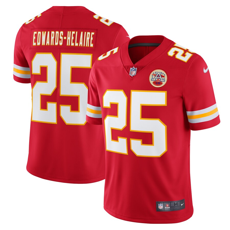 Men's Kansas City Chiefs Clyde Edwards-Helaire Nike Red Vapor Limited Jersey - ujerseystore